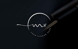 Calligraphy Studio Style MX Letter Logo Design