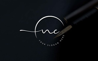 Calligraphy Studio Style NC Letter Logo Design