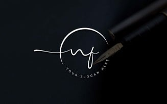 Calligraphy Studio Style NF Letter Logo Design