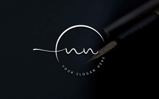 Calligraphy Studio Style NN Letter Logo Design