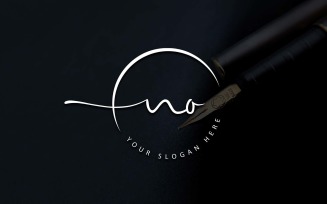 Calligraphy Studio Style NO Letter Logo Design