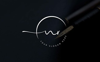 Calligraphy Studio Style NR Letter Logo Design