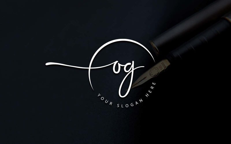Calligraphy Studio Style OG Letter Logo Design Logo Template