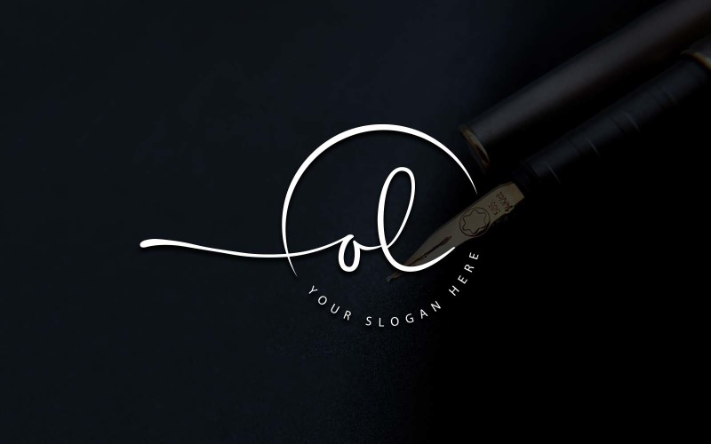 Calligraphy Studio Style OL Letter Logo Design Logo Template