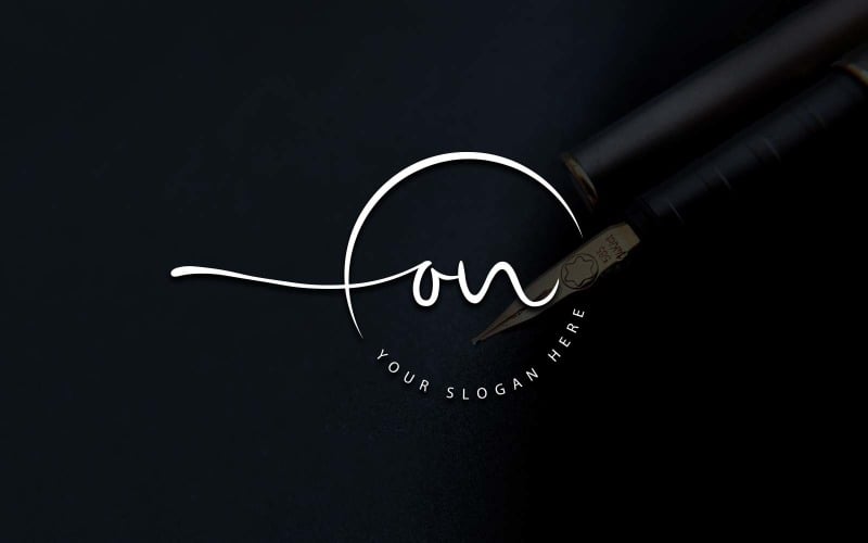Calligraphy Studio Style ON Letter Logo Design Logo Template