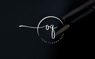 Calligraphy Studio Style OQ Letter Logo Design