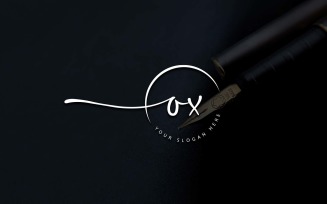 Calligraphy Studio Style OX Letter Logo Design