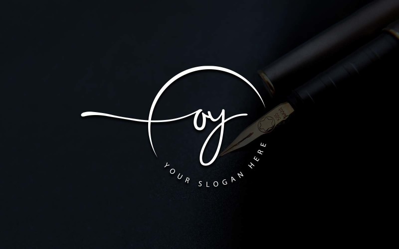 Calligraphy Studio Style OY Letter Logo Design Logo Template
