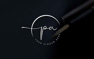 Calligraphy Studio Style PA Letter Logo Design