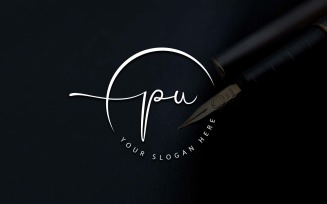 Calligraphy Studio Style PU Letter Logo Design