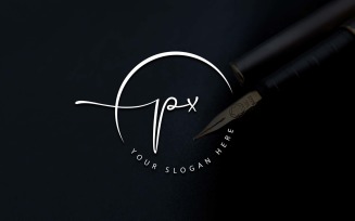 Calligraphy Studio Style PX Letter Logo Design