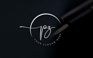 Calligraphy Studio Style PZ Letter Logo Design