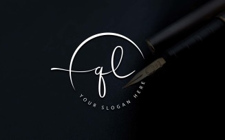 Calligraphy Studio Style QL Letter Logo Design