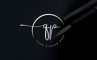 Calligraphy Studio Style QP Letter Logo Design