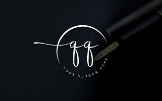 Calligraphy Studio Style QQ Letter Logo Design