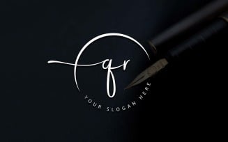 Calligraphy Studio Style QR Letter Logo Design