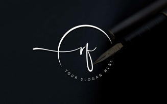 Calligraphy Studio Style RF Letter Logo Design