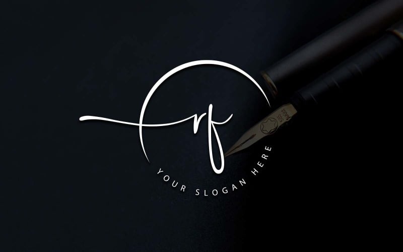 Calligraphy Studio Style RF Letter Logo Design Logo Template