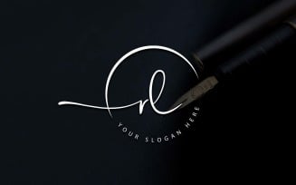 Calligraphy Studio Style RL Letter Logo Design
