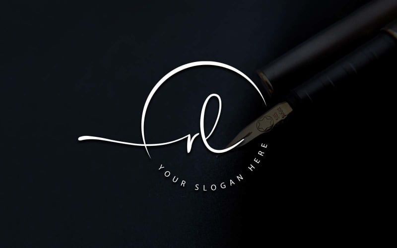 Calligraphy Studio Style RL Letter Logo Design Logo Template