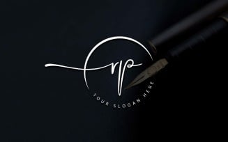 Calligraphy Studio Style RP Letter Logo Design