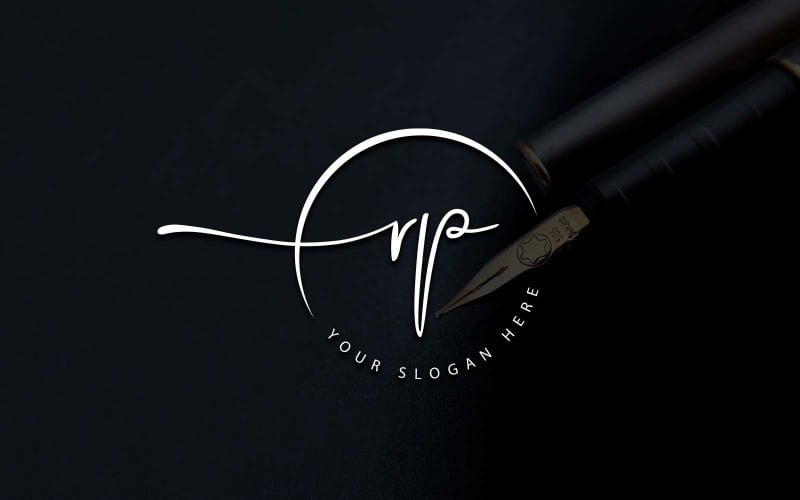 Calligraphy Studio Style RP Letter Logo Design Logo Template