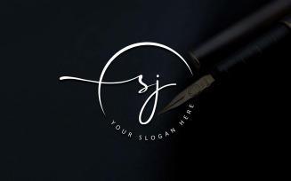 Calligraphy Studio Style SJ Letter Logo Design