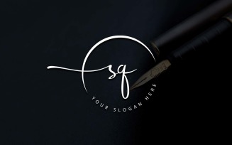 Calligraphy Studio Style SQ Letter Logo Design