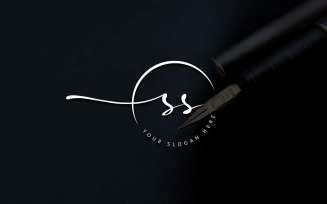 Calligraphy Studio Style SS Letter Logo Design