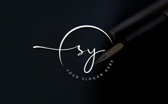 Calligraphy Studio Style SY Letter Logo Design