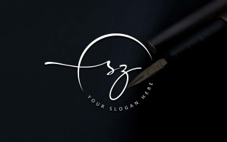 Calligraphy Studio Style SZ Letter Logo Design