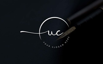 Calligraphy Studio Style UC Letter Logo Design
