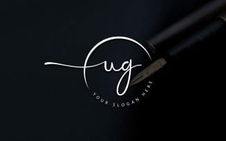 Calligraphy Studio Style UG Letter Logo Design