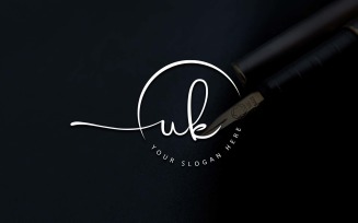 Calligraphy Studio Style UK Letter Logo Design