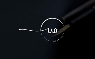 Calligraphy Studio Style UO Letter Logo Design