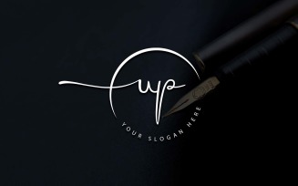 Calligraphy Studio Style UP Letter Logo Design