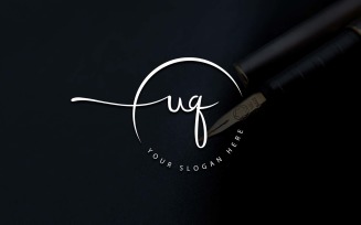 Calligraphy Studio Style UQ Letter Logo Design