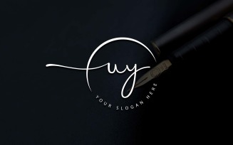 Calligraphy Studio Style UY Letter Logo Design