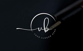 Calligraphy Studio Style VB Letter Logo Design
