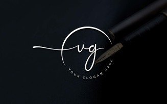 Calligraphy Studio Style VG Letter Logo Design