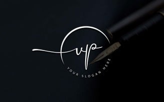 Calligraphy Studio Style VP Letter Logo Design