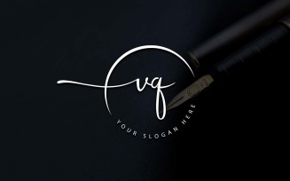 Calligraphy Studio Style VQ Letter Logo Design
