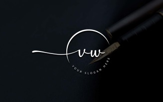 Calligraphy Studio Style VW Letter Logo Design