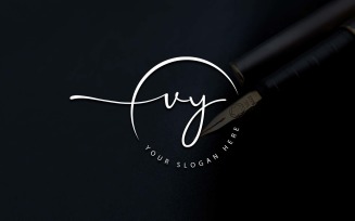 Calligraphy Studio Style VY Letter Logo Design