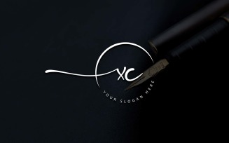 Calligraphy Studio Style XC Letter Logo Design