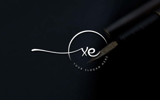 Calligraphy Studio Style XE Letter Logo Design