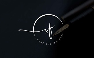 Calligraphy Studio Style XF Letter Logo Design