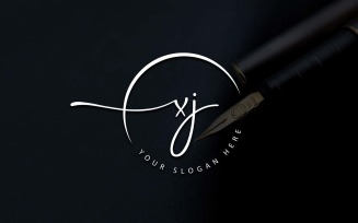 Calligraphy Studio Style XJ Letter Logo Design