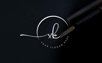 Calligraphy Studio Style XK Letter Logo Design