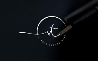 Calligraphy Studio Style XT Letter Logo Design